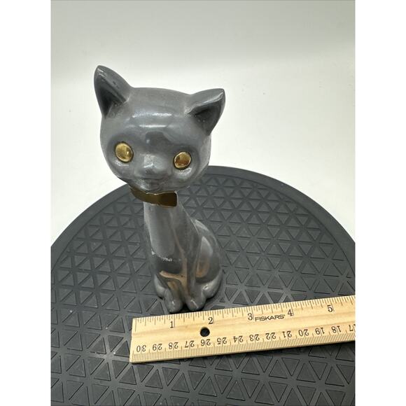 Vintage Pewter Metal Cat Figurine 6" tall - Picture 6 of 7